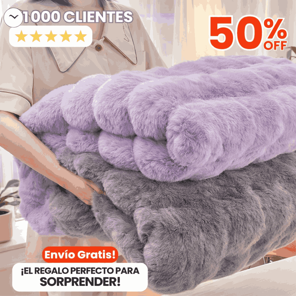 🐰 Cobija Piel de Conejo PlushDream™ La manta ultra esponjosa que está enamorando a Colombia