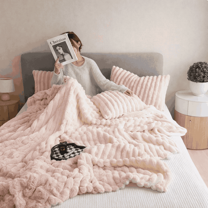 🐰 Cobija Piel de Conejo PlushDream™ La manta ultra esponjosa que está enamorando a Colombia