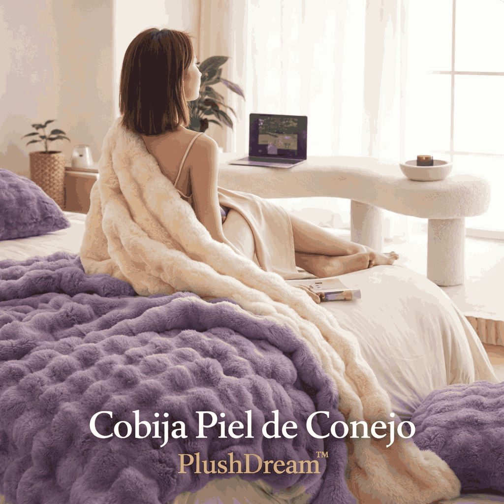 🐰 Cobija Piel de Conejo PlushDream™ La manta ultra esponjosa que está enamorando a Colombia