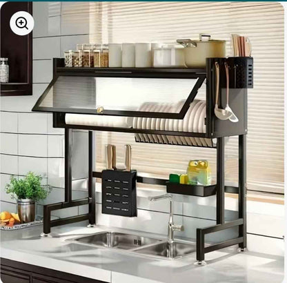 Escurridor de Platos en Acero Inoxidable Premium con Tapa Protectora