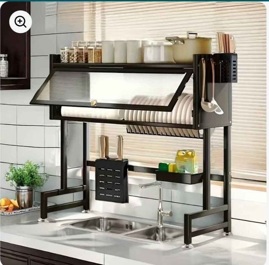 Escurridor de Platos en Acero Inoxidable Premium con Tapa Protectora