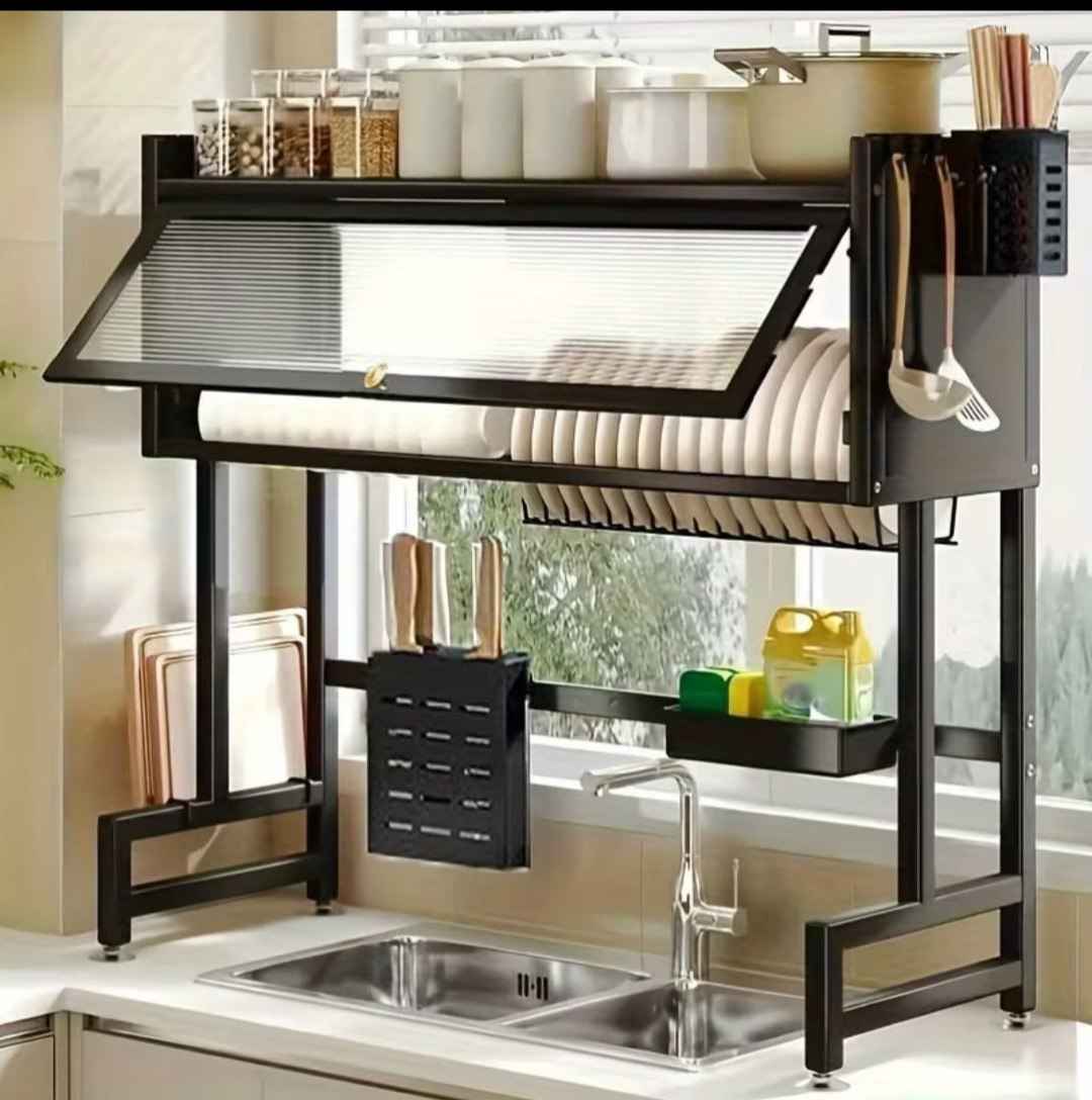 Escurridor de Platos en Acero Inoxidable Premium con Tapa Protectora